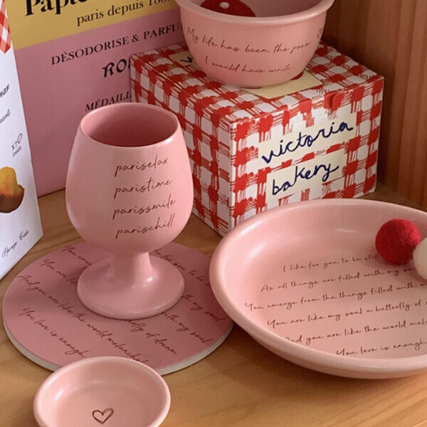 오브젠탈,Pink Lettering Tableware
