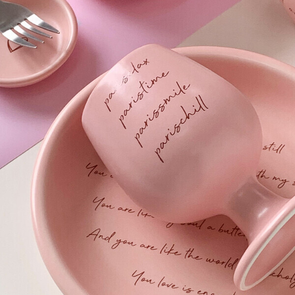 오브젠탈,Pink Lettering Tableware